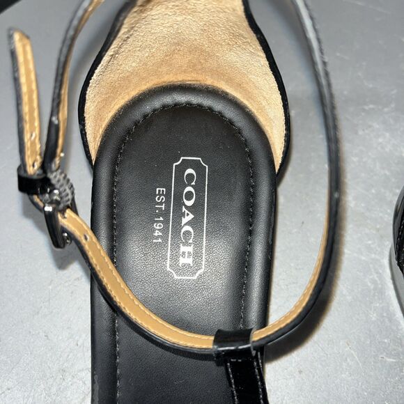Coach A1584 Vipor Patent Leather Sandal Black 10 B NWD - Picture 4 of 7